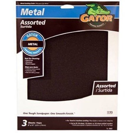 GATOR Clth Emery 9X11In 3Pk Assorted 4447